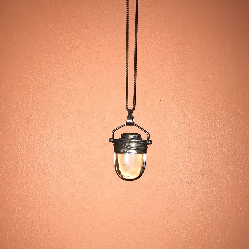 Hand Made Clear Quartz Sterling Silver Wrapped Necklace